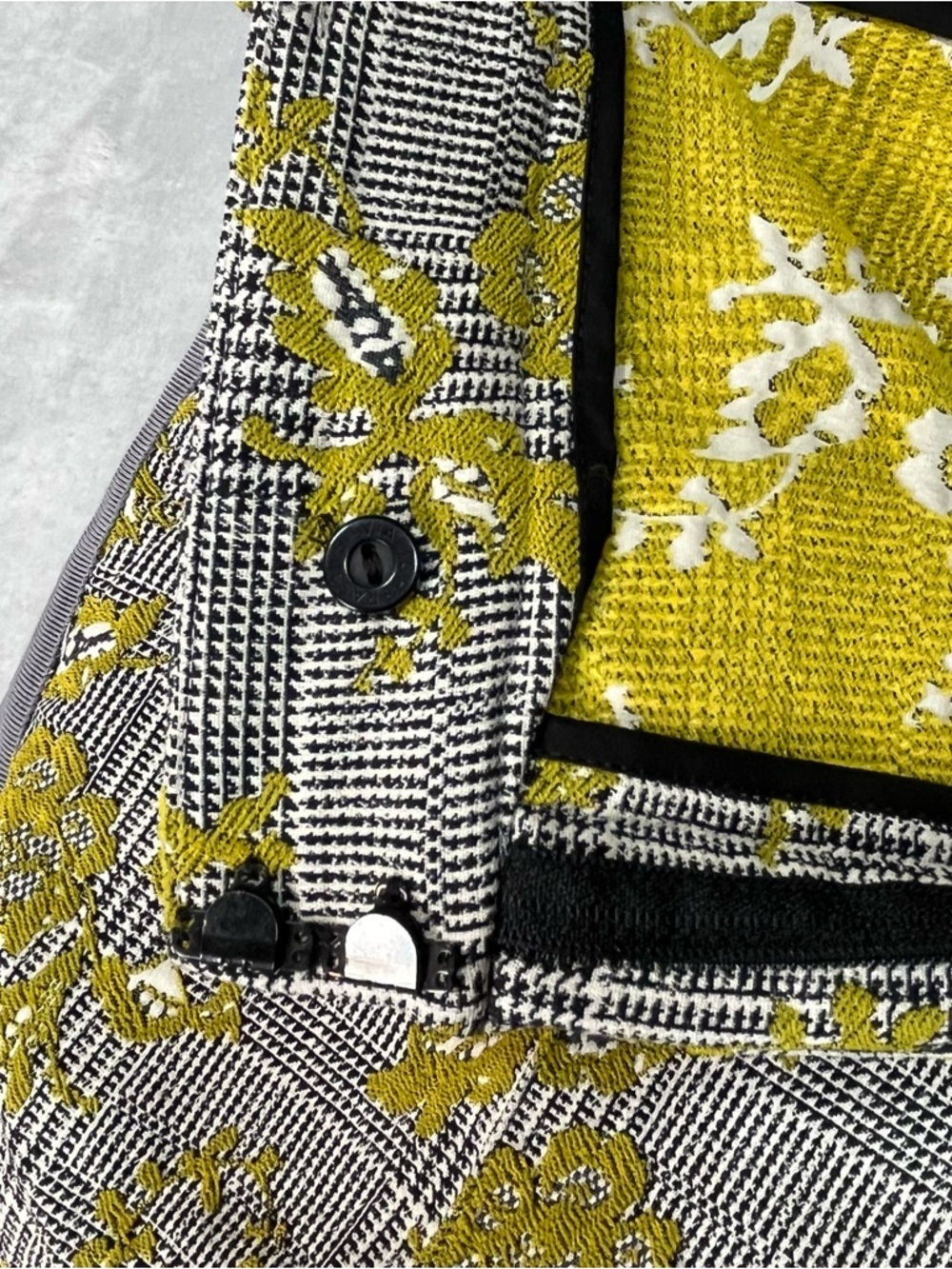 Silvia Tcherassi Yellow & Gray Plaid Floral Trousers - Picture 8 of 13